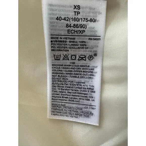 GAP Sherpa Fleece Full Zip Jacket White XS Spring Jacket Oversized Fit - Picture 5 of 8